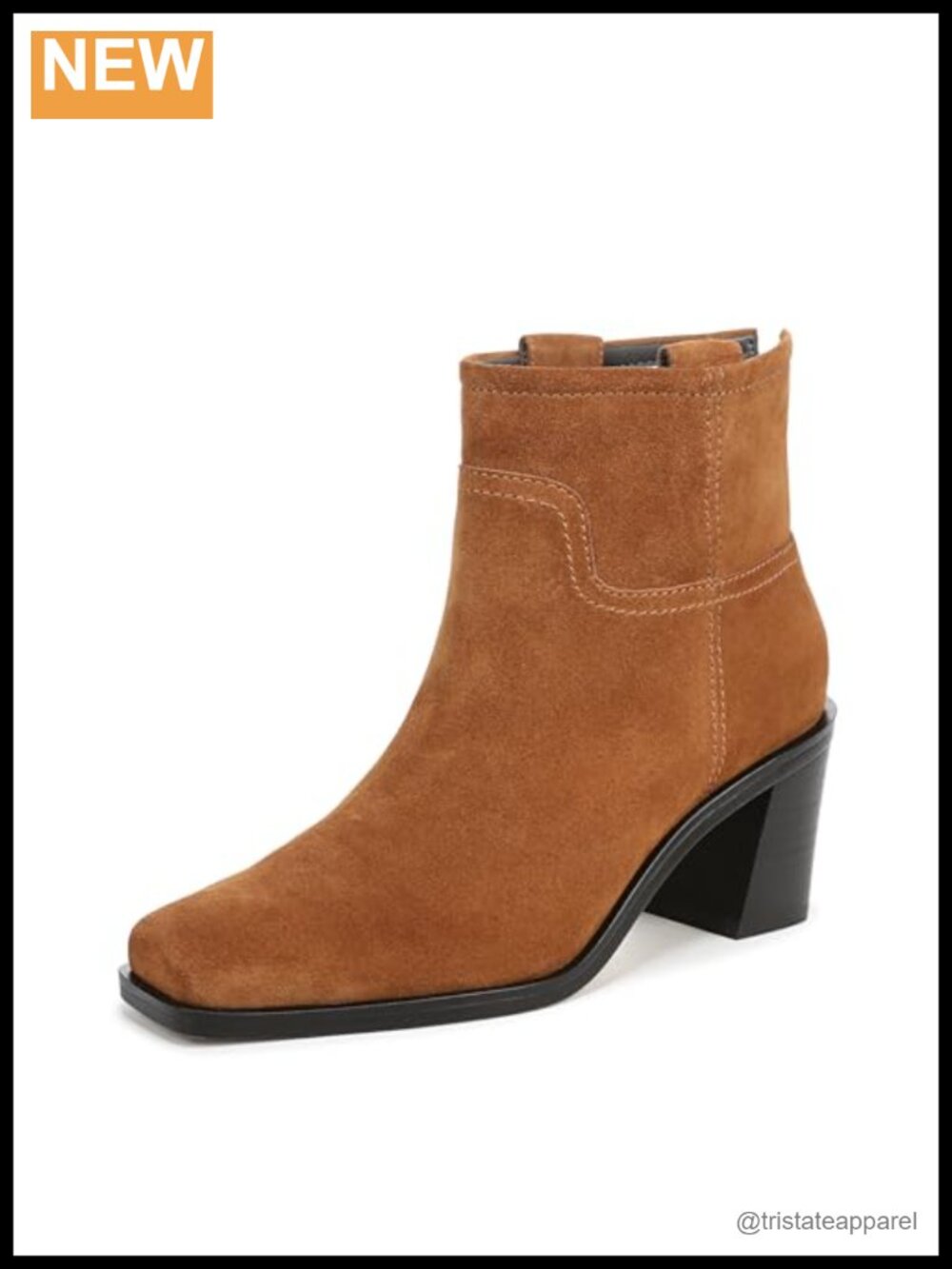 Franco Sarto Women's L-ivanna Suede Ankle Booties Pull On Block Heel